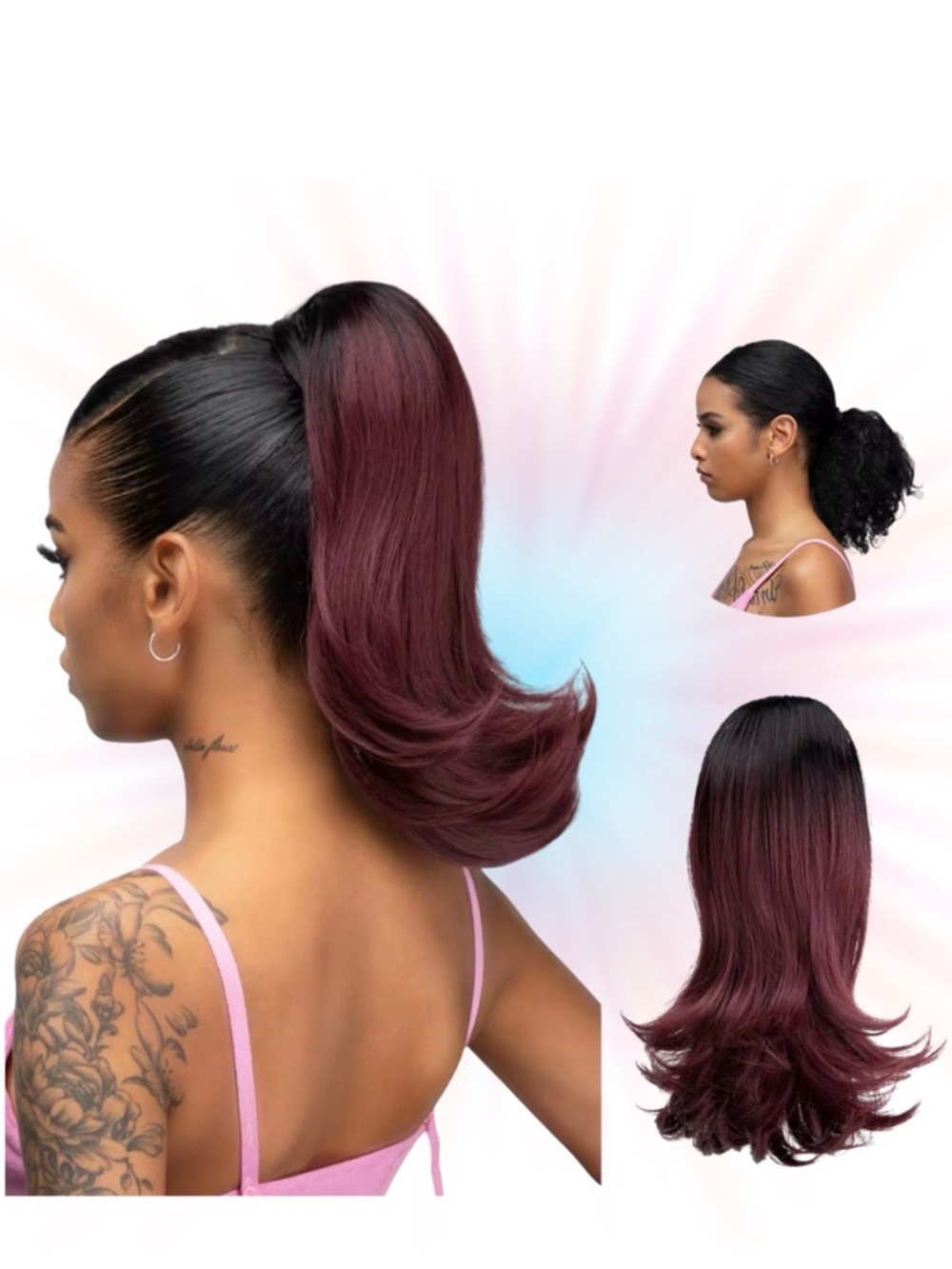 Clip-In/Drawstring Ponytail Extension - Y2K/Barbie Pony Style